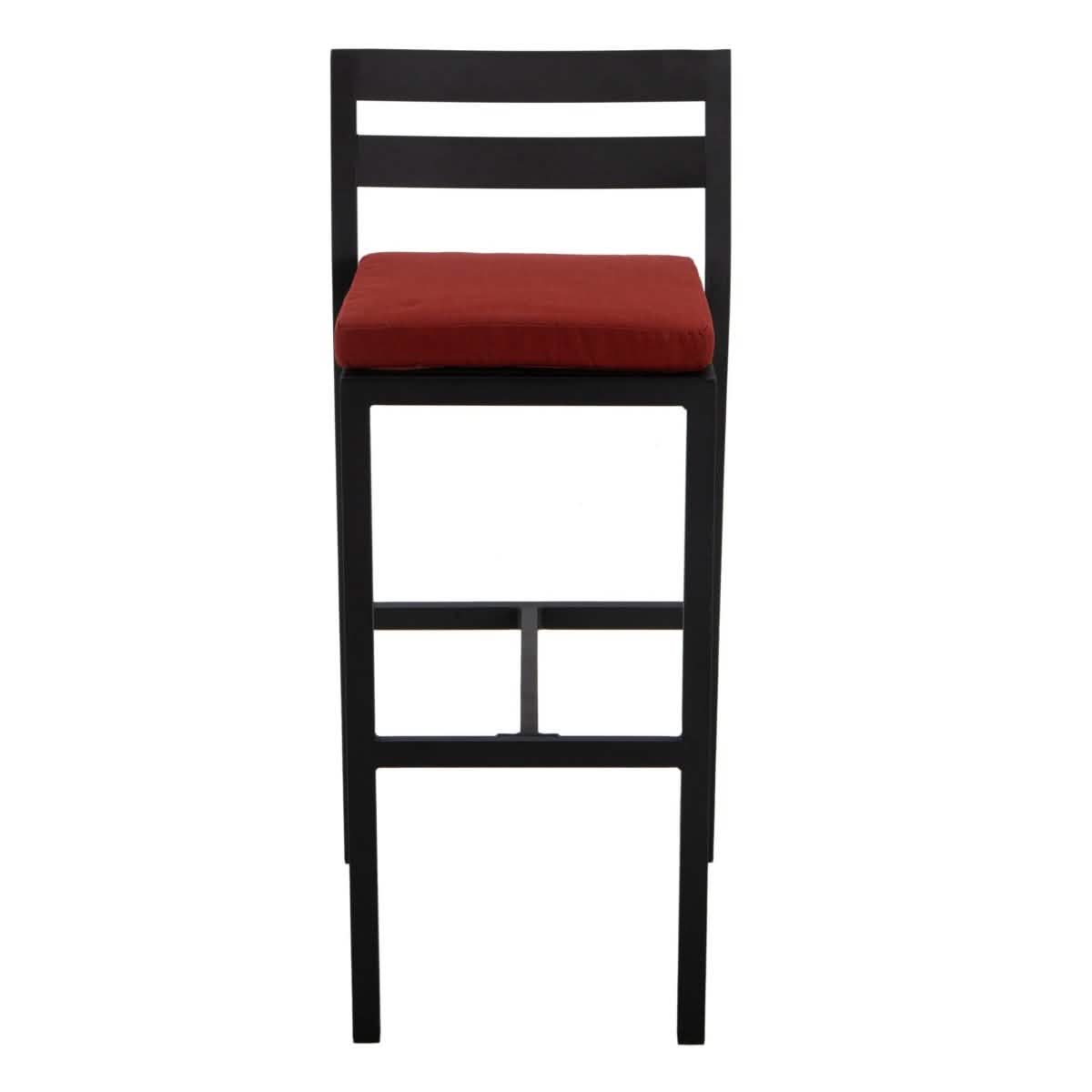 Chelsea Modern Patio Bar Chair in Powder - Coated Aluminum with Removable Cushion