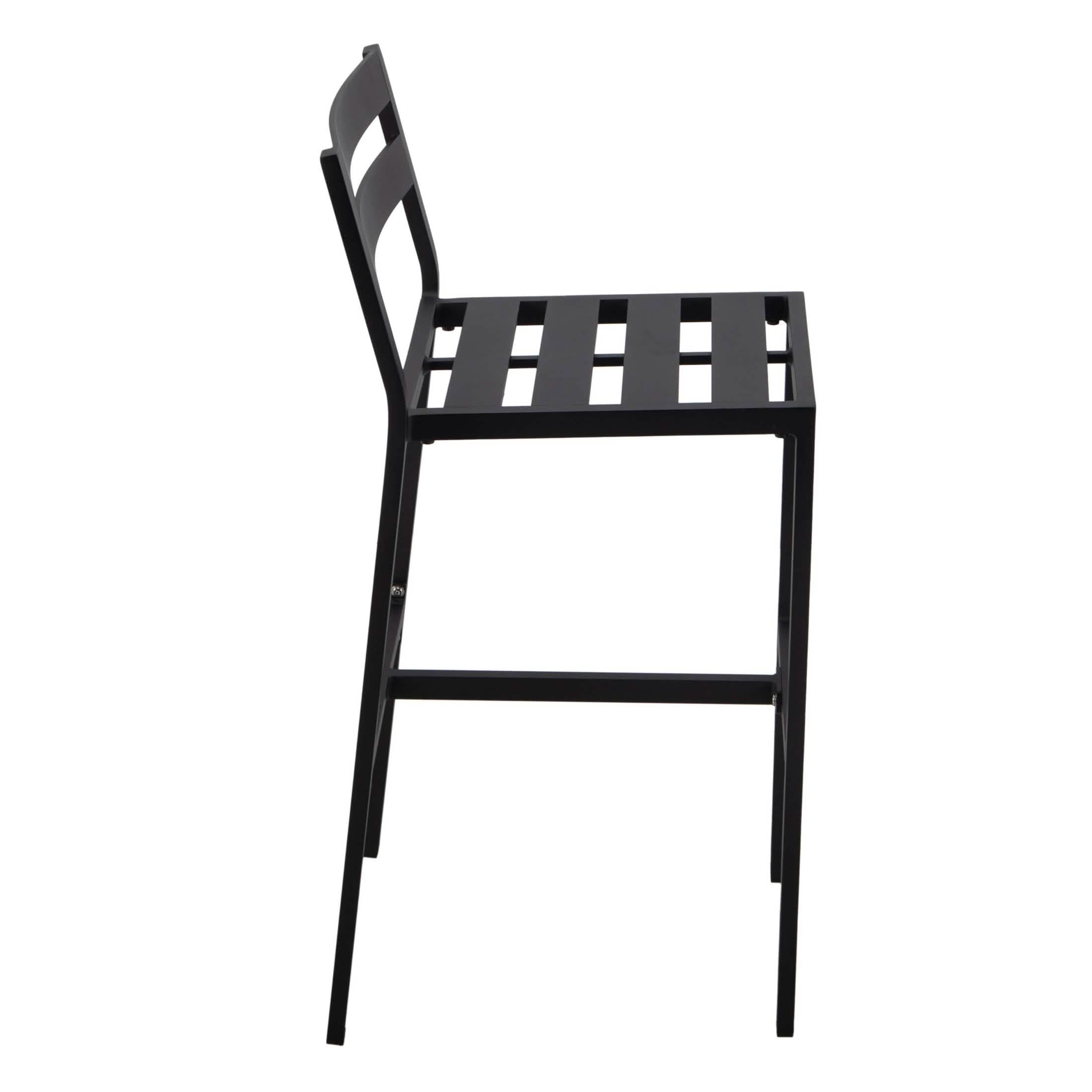 Chelsea Modern Patio Bar Chair in Powder - Coated Aluminum with Removable Cushion