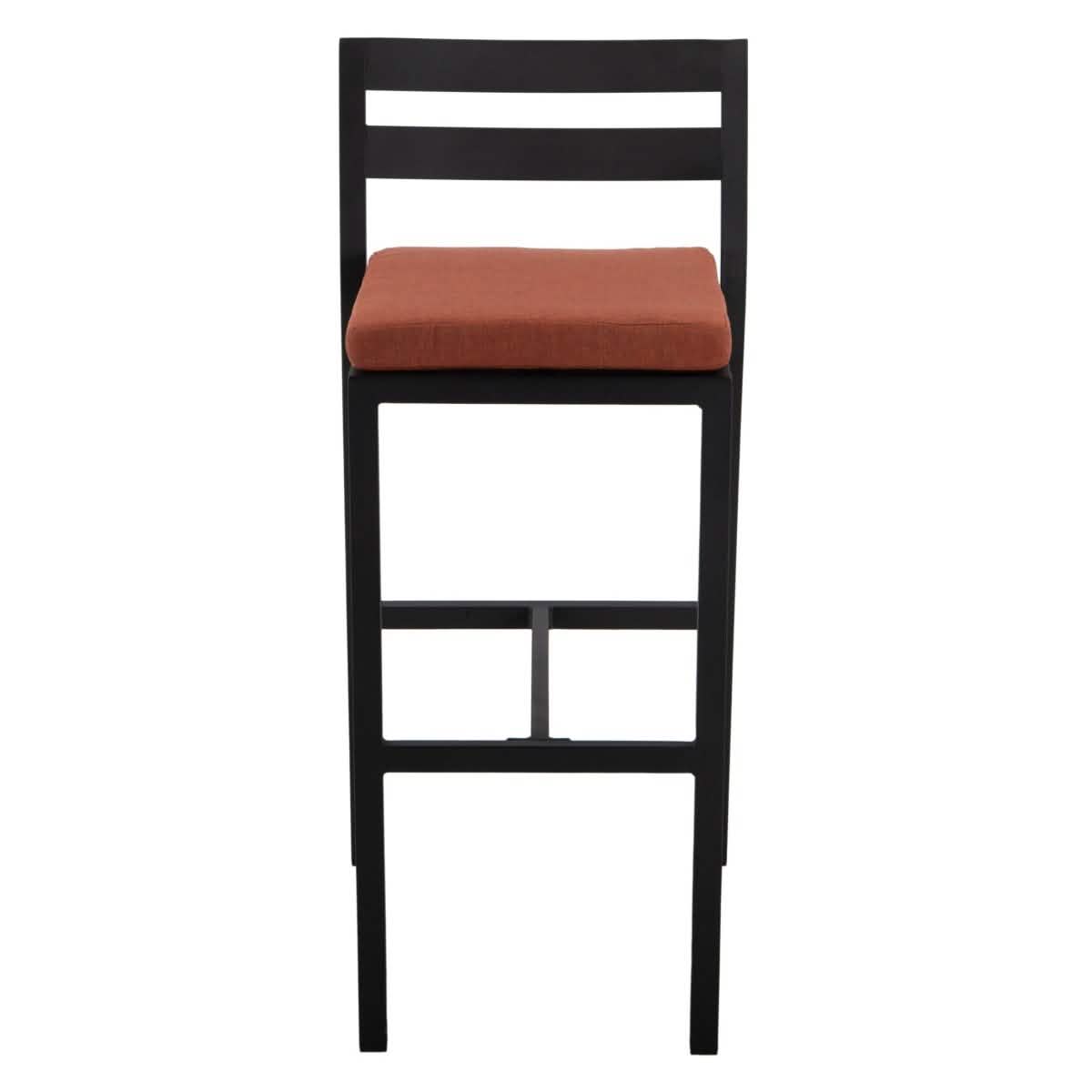 Chelsea Modern Patio Bar Chair in Powder - Coated Aluminum with Removable Cushion