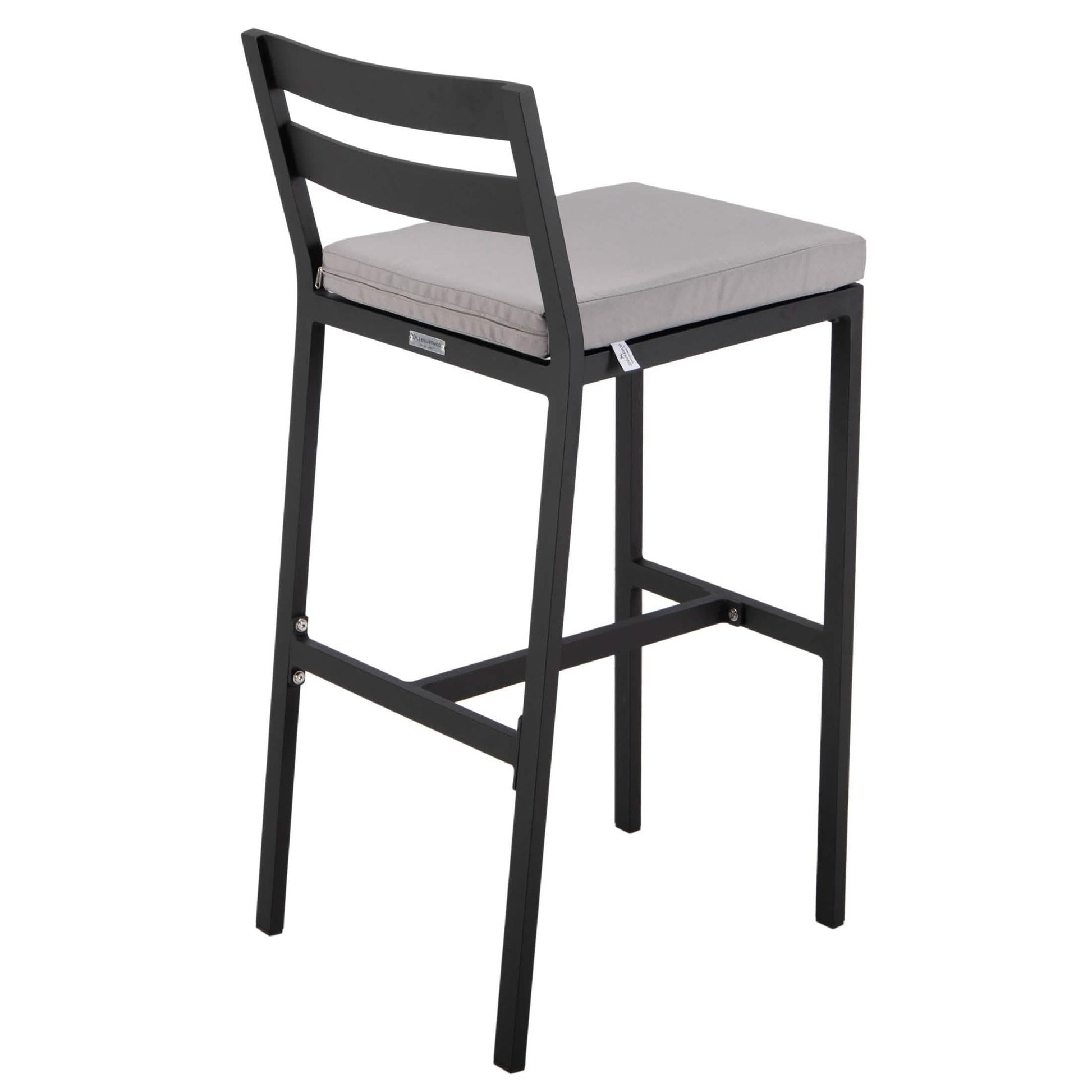 Chelsea Modern Patio Bar Chair in Powder - Coated Aluminum with Removable Cushion