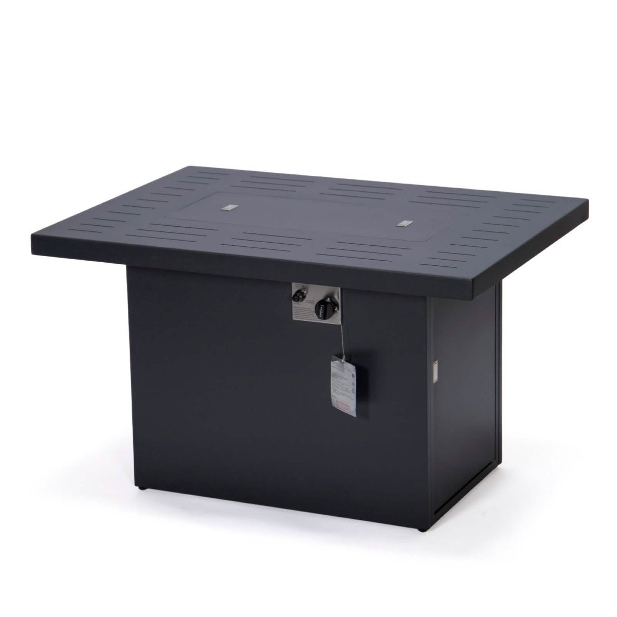 Chelsea Patio Modern Black Aluminum Propane Fire Pit Table