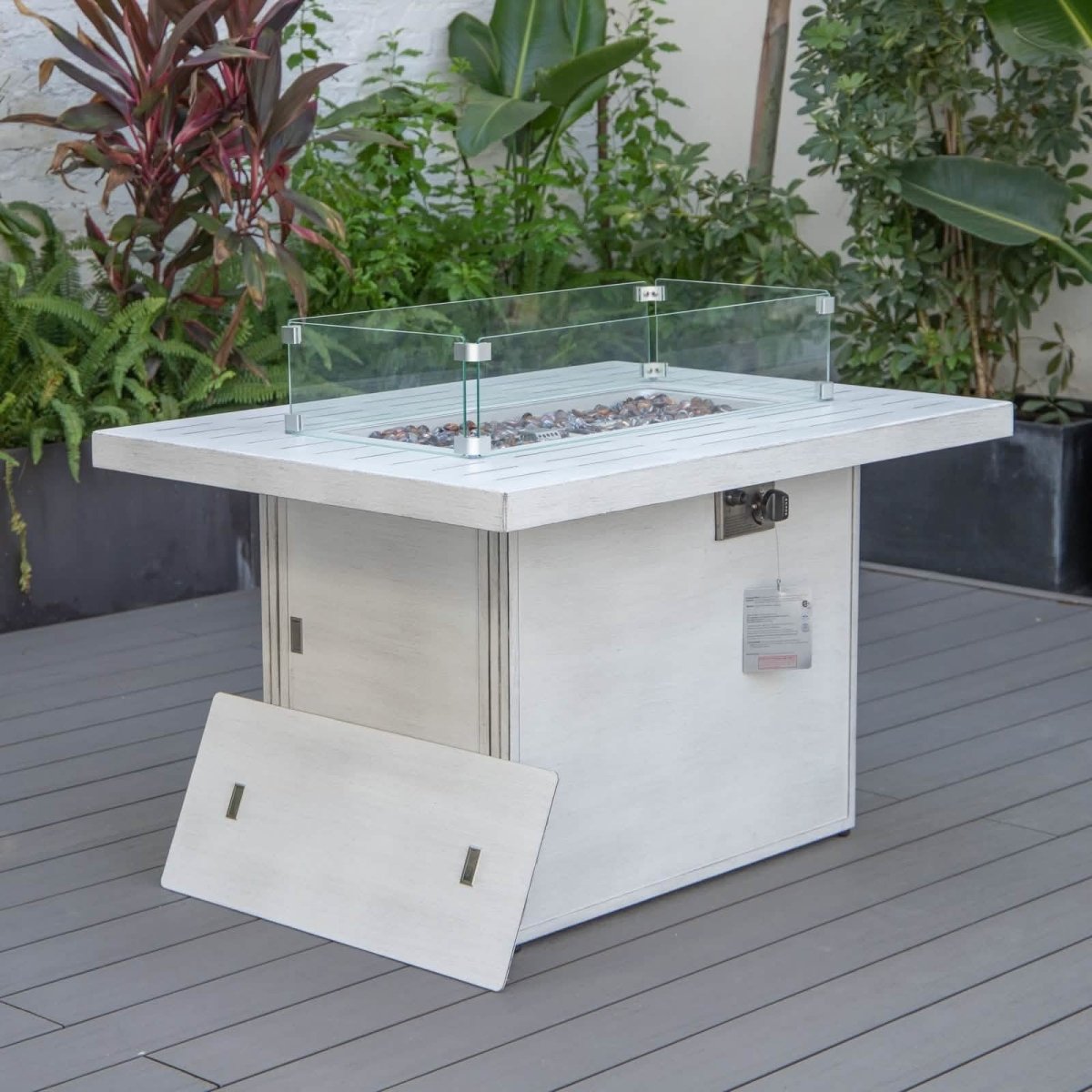 Chelsea Patio Modern Black Aluminum Propane Fire Pit Table