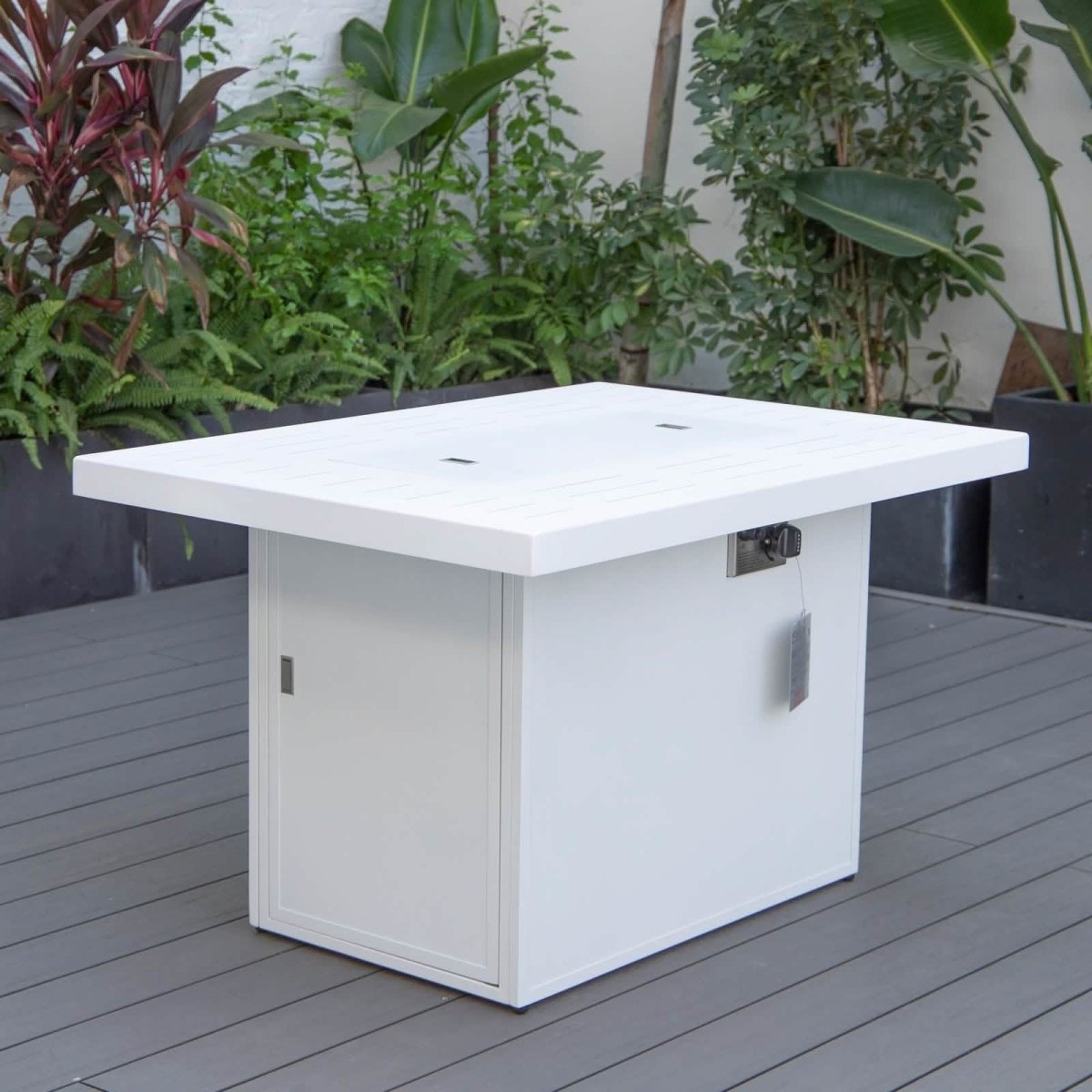 Chelsea Patio Modern Black Aluminum Propane Fire Pit Table