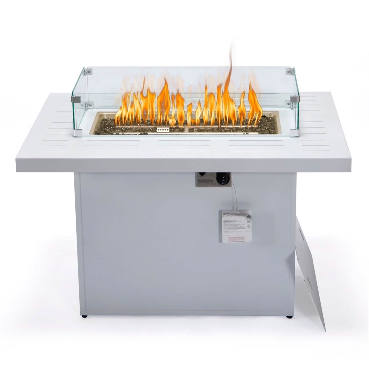 Chelsea Patio Modern Black Aluminum Propane Fire Pit Table