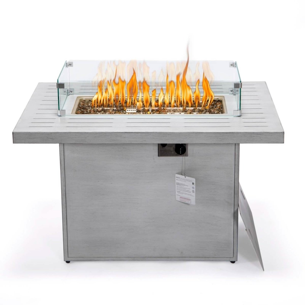 Chelsea Patio Modern Black Aluminum Propane Fire Pit Table