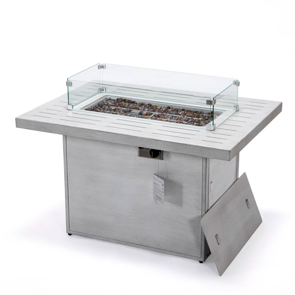 Chelsea Patio Modern Black Aluminum Propane Fire Pit Table