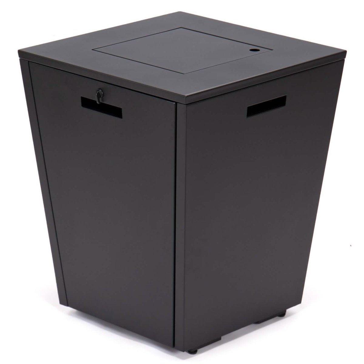 Chelsea Steel Fire Pit Table with Tempered Glass Wind Guard and Lid