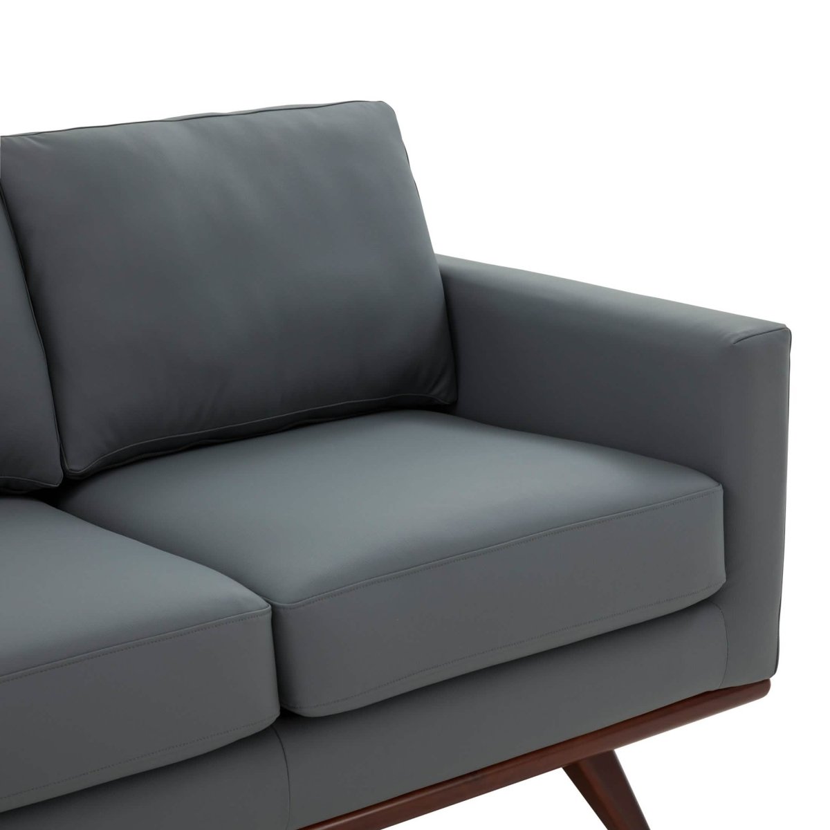 Chester 3 - Seater Leather/Mesh Full Size Sofa in Birch Wood Base