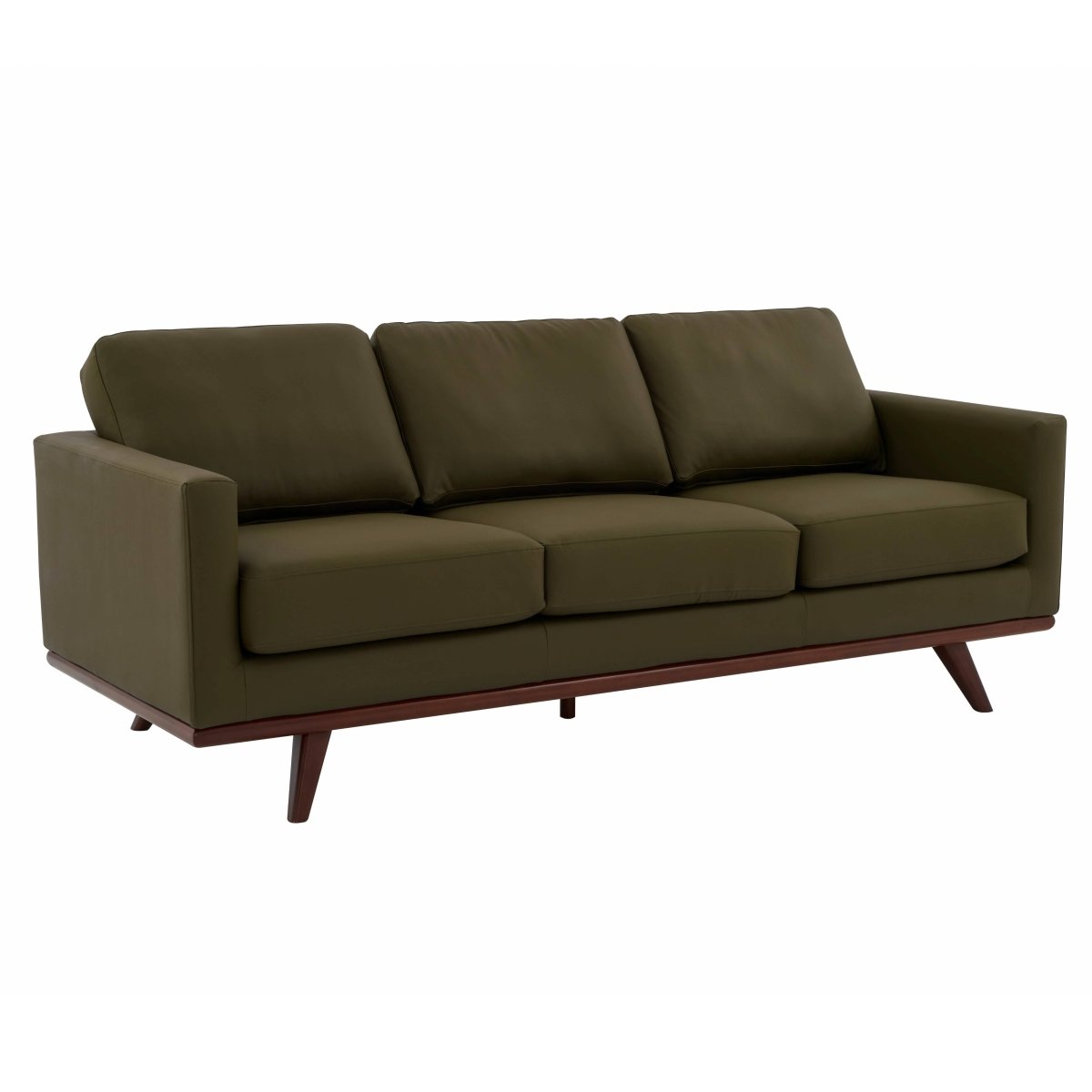 Chester 3 - Seater Leather/Mesh Full Size Sofa in Birch Wood Base