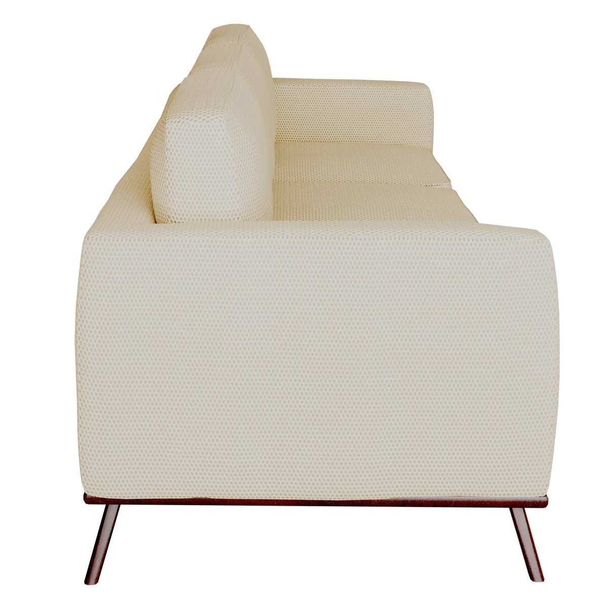 Chester 3 - Seater Leather/Mesh Full Size Sofa in Birch Wood Base