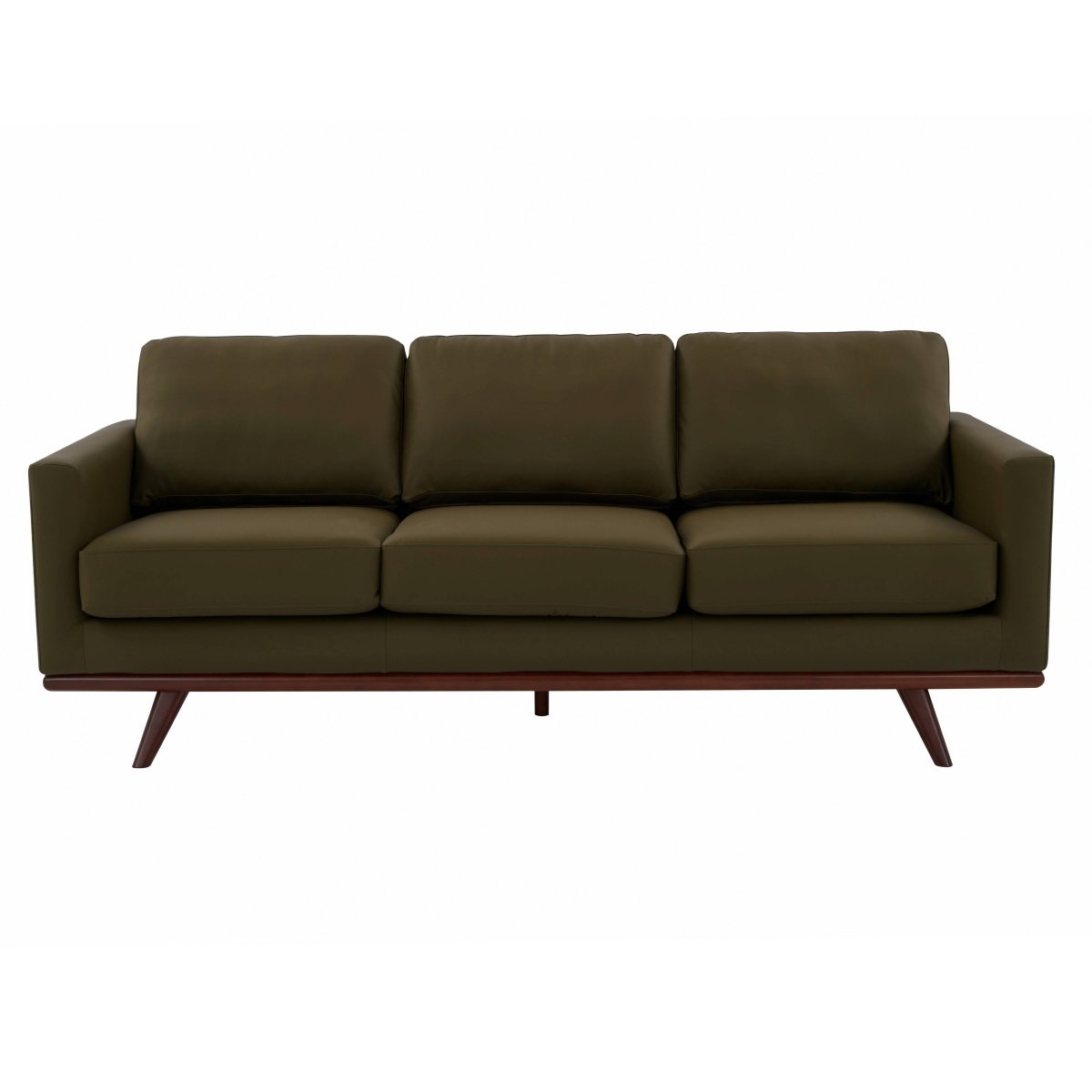 Chester 3 - Seater Leather/Mesh Full Size Sofa in Birch Wood Base
