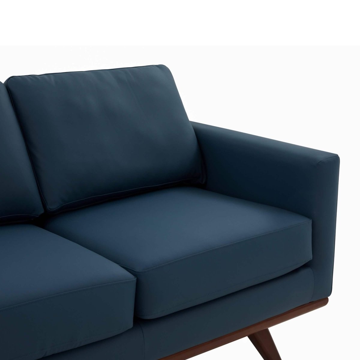 Chester 3 - Seater Leather/Mesh Full Size Sofa in Birch Wood Base