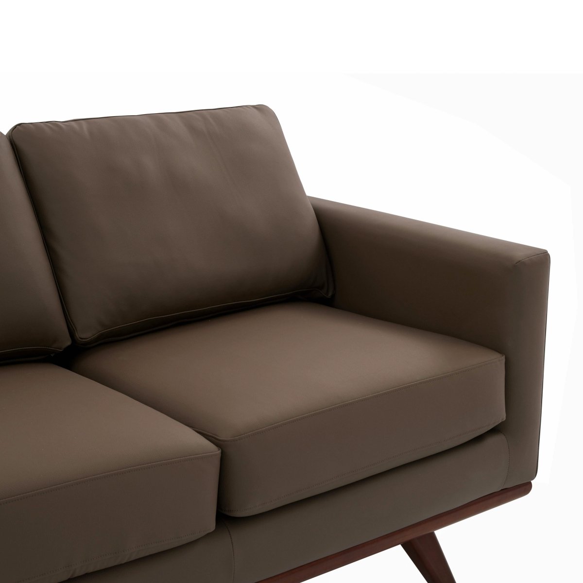 Chester 3 - Seater Leather/Mesh Full Size Sofa in Birch Wood Base
