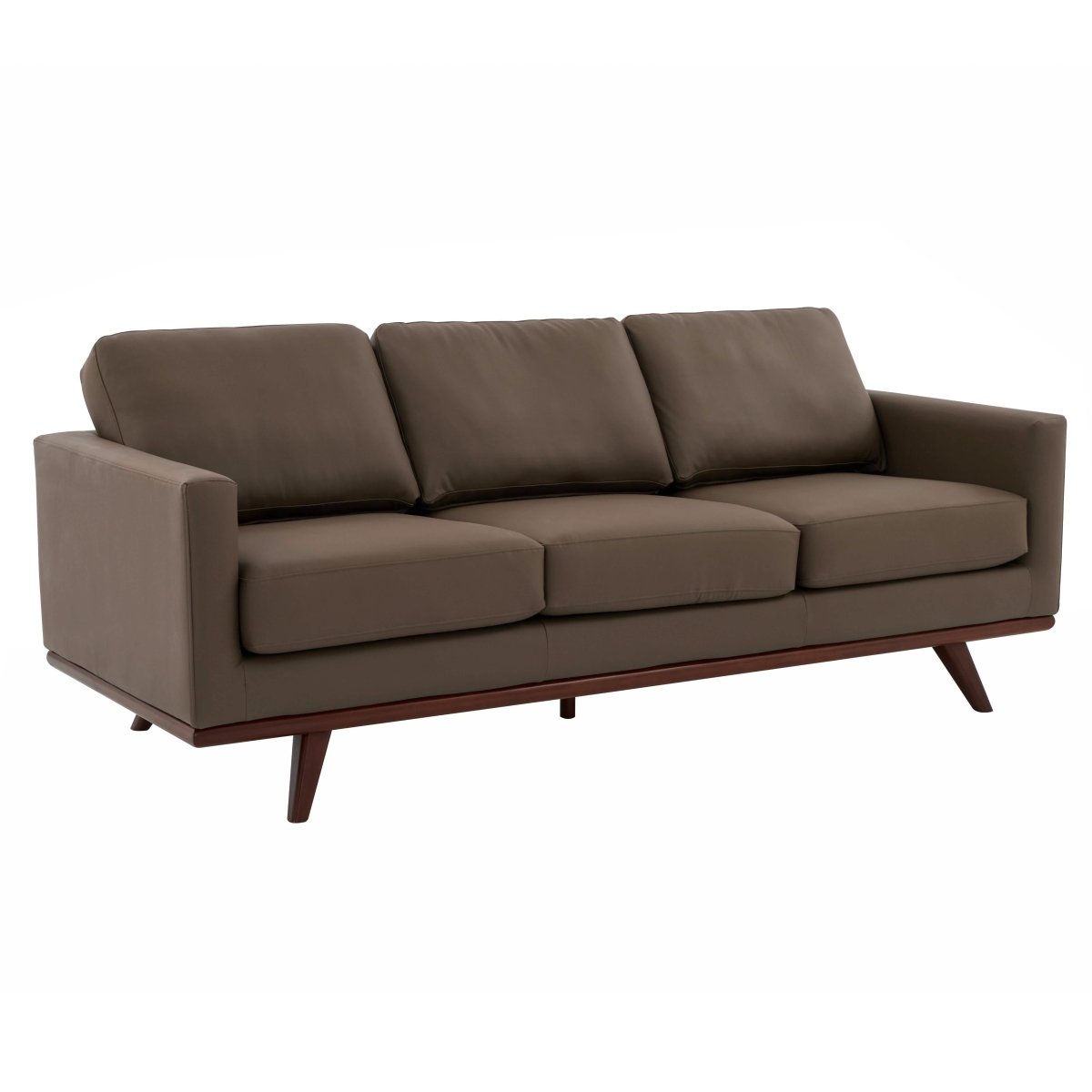 Chester 3 - Seater Leather/Mesh Full Size Sofa in Birch Wood Base