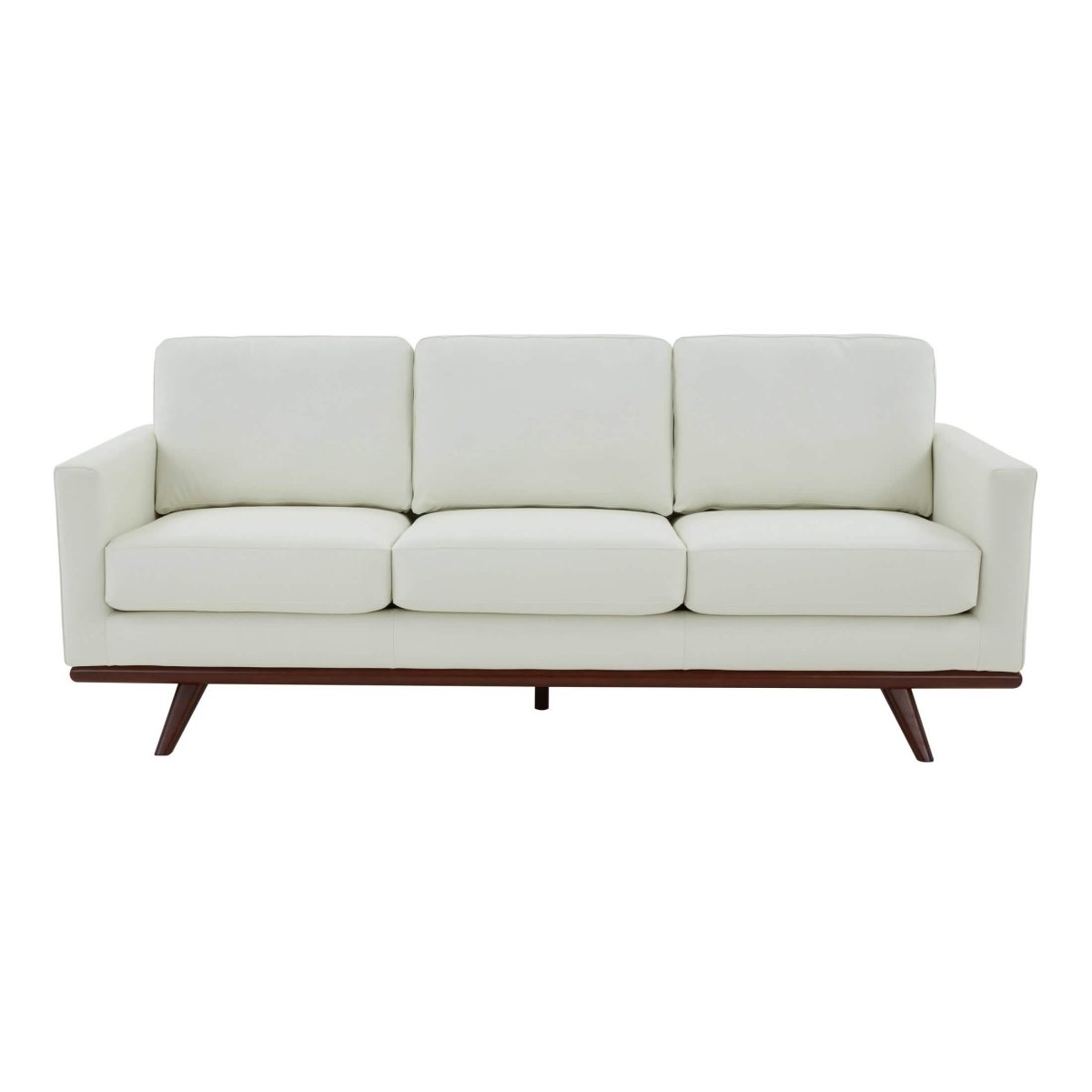 Chester 3 - Seater Leather/Mesh Full Size Sofa in Birch Wood Base