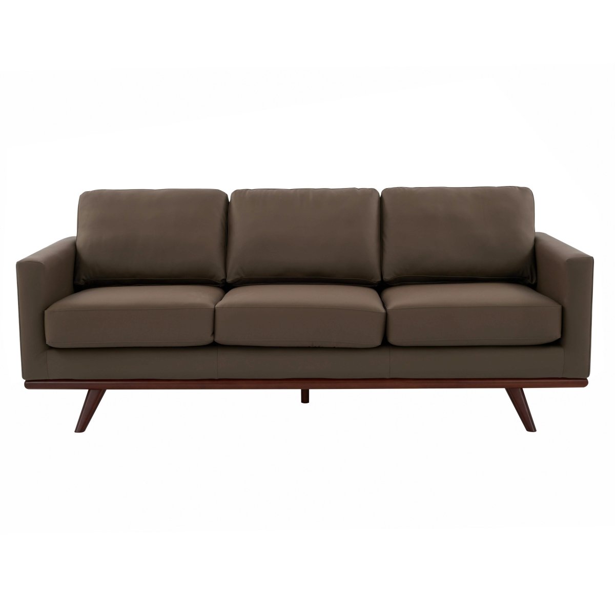 Chester 3 - Seater Leather/Mesh Full Size Sofa in Birch Wood Base