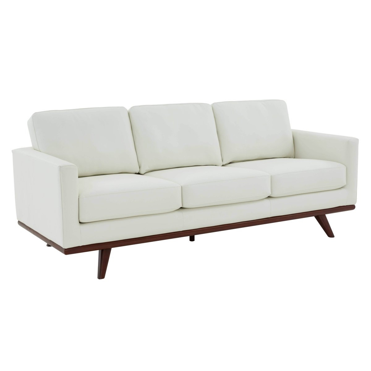 Chester 3 - Seater Leather/Mesh Full Size Sofa in Birch Wood Base