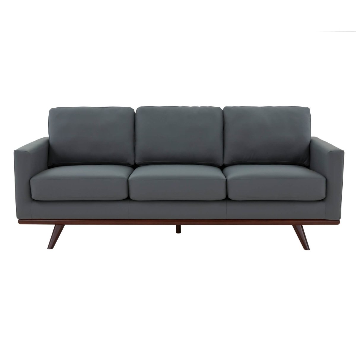 Chester 3 - Seater Leather/Mesh Full Size Sofa in Birch Wood Base