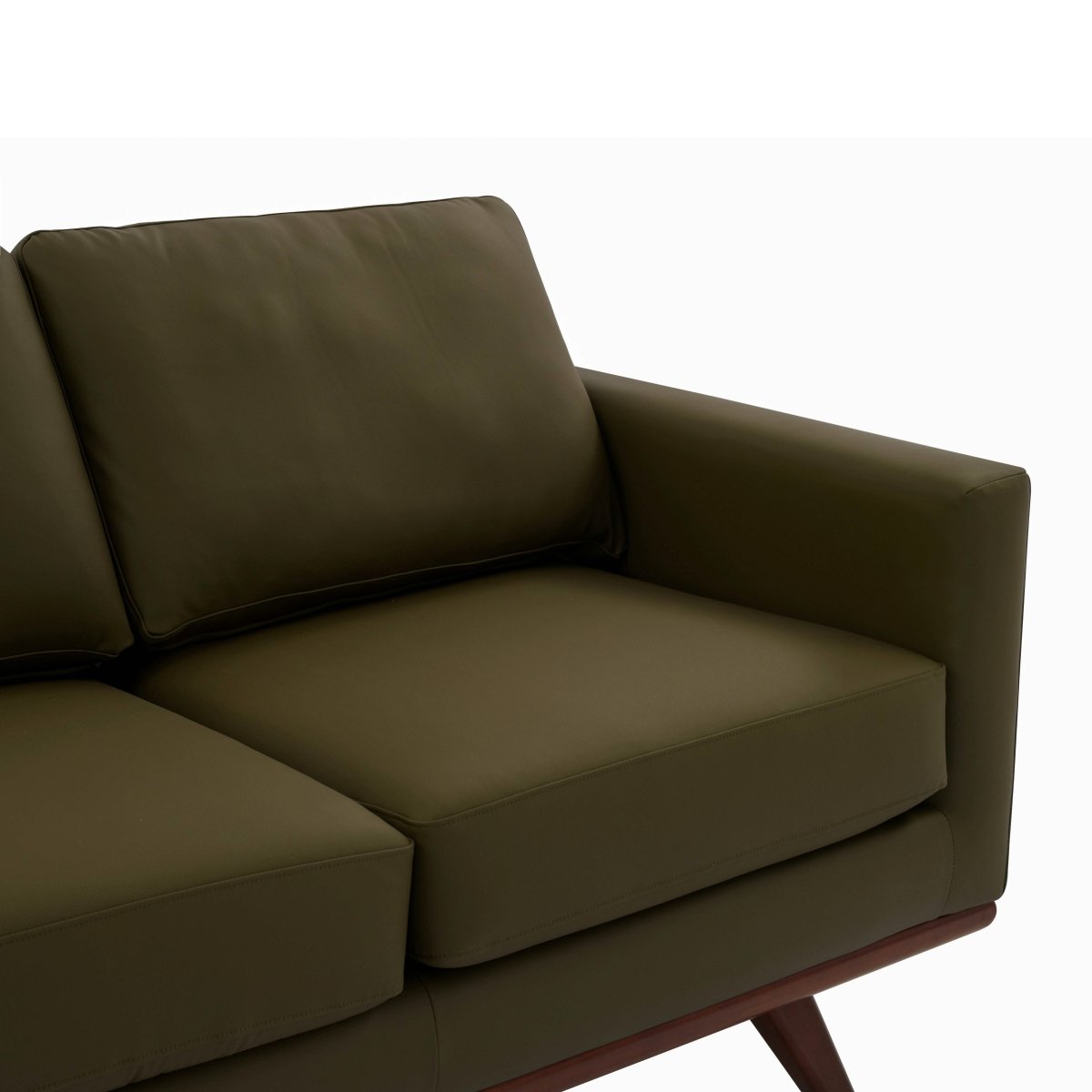 Chester 3 - Seater Leather/Mesh Full Size Sofa in Birch Wood Base