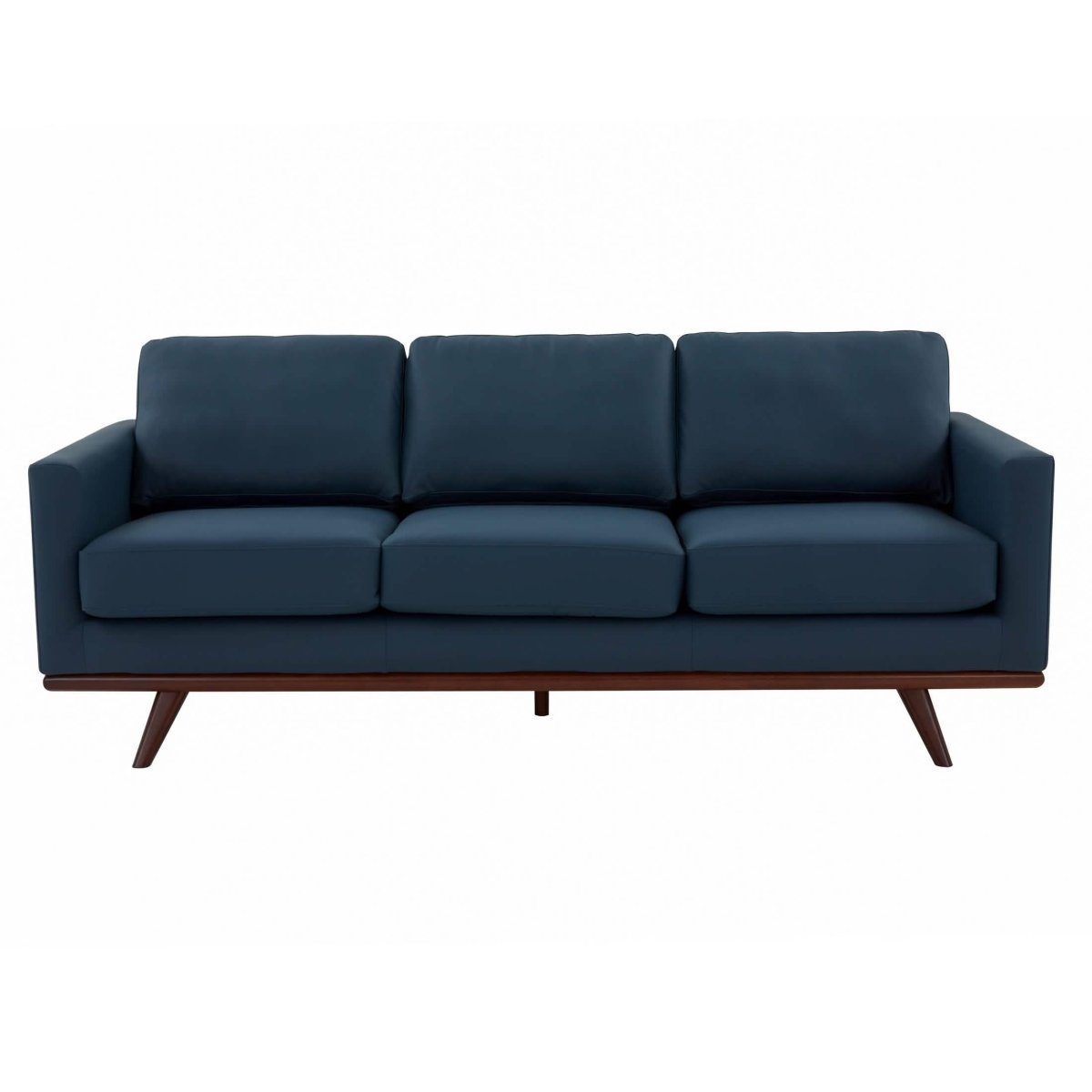 Chester 3 - Seater Leather/Mesh Full Size Sofa in Birch Wood Base