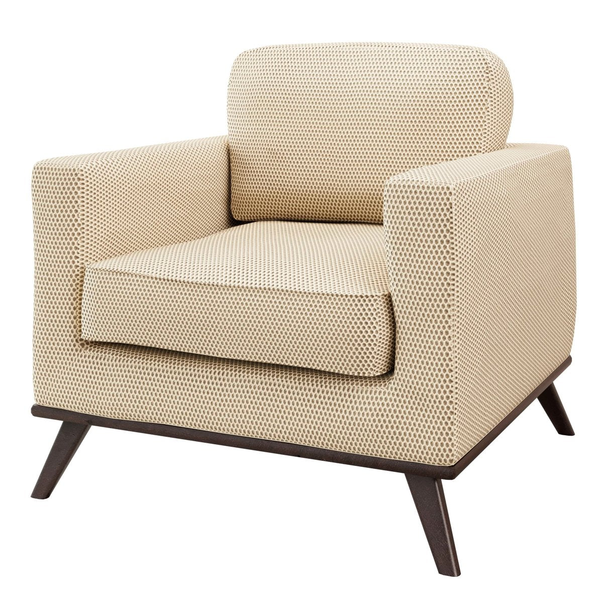 Chester Leather Accent Arm Chair with Birch Wood Base | LeisureMod