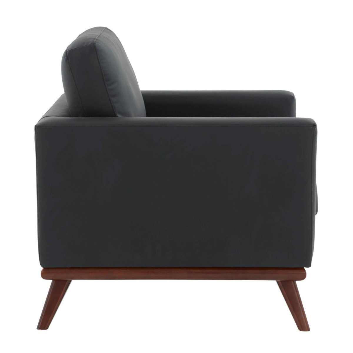 Chester Leather Accent Arm Chair with Birch Wood Base | LeisureMod