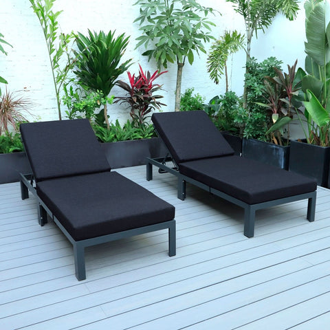 Chelsea Modern Outdoor Chaise Lounge Chair With Cushions Set of 2