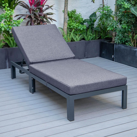 Chelsea Modern Outdoor Chaise Lounge Chair With Cushions Set of 2
