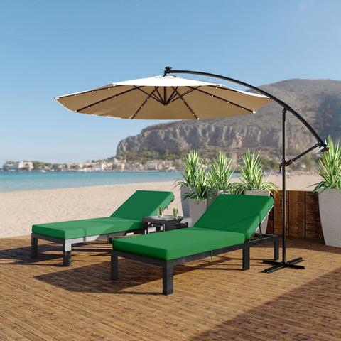 Chelsea Modern Outdoor Chaise Lounge Chair With Cushions Set of 2