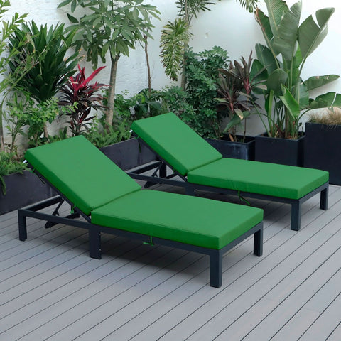 Chelsea Modern Outdoor Chaise Lounge Chair With Cushions Set of 2