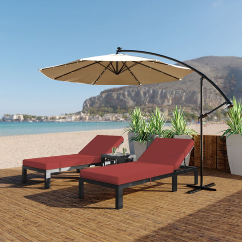 Chelsea Modern Outdoor Chaise Lounge Chair With Cushions Set of 2
