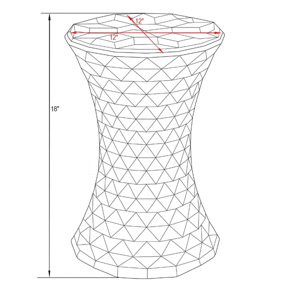 Clio Plastic Side Table with a Diamond Shape Design