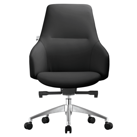 Celeste Office Chair in Upholstered Leather with Swivel and Tilt Waterfall Seat Design