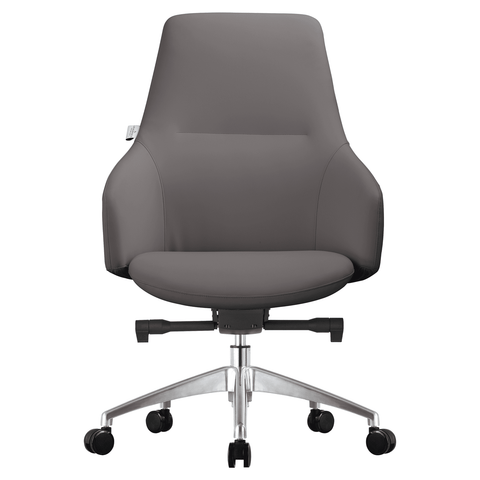 Celeste Office Chair in Upholstered Leather with Swivel and Tilt Waterfall Seat Design