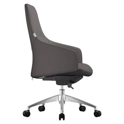 Celeste Office Chair in Upholstered Leather with Swivel and Tilt Waterfall Seat Design