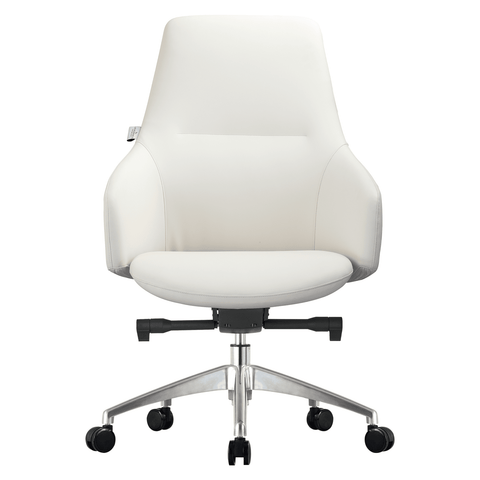 Celeste Office Chair in Upholstered Leather with Swivel and Tilt Waterfall Seat Design