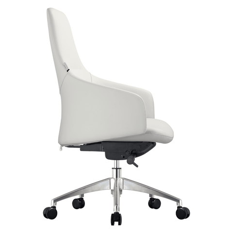 Celeste Office Chair in Upholstered Leather with Swivel and Tilt Waterfall Seat Design