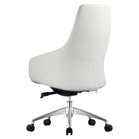 Celeste Office Chair in Upholstered Leather with Swivel and Tilt Waterfall Seat Design