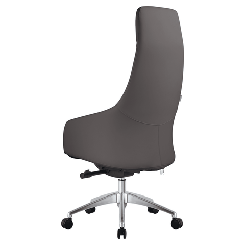 Celeste High-Back Office Chair in Upholstered Leather and Iron Base with Swivel and Tilt