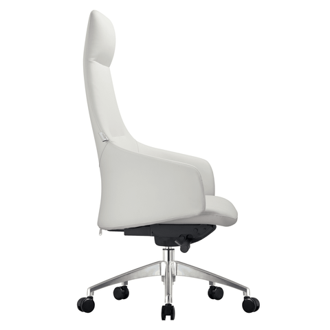 Celeste High-Back Office Chair in Upholstered Leather and Iron Base with Swivel and Tilt
