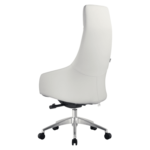 Celeste High-Back Office Chair in Upholstered Leather and Iron Base with Swivel and Tilt