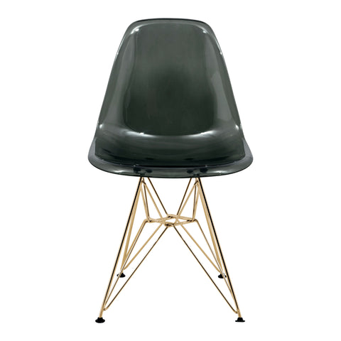 Cresco Modern Molded Eiffel Side Dining Chair with Gold Base Set of 2