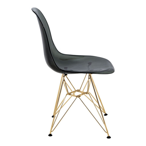 Cresco Modern Molded Eiffel Side Dining Chair with Gold Base Set of 2