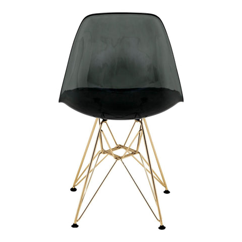 Cresco Molded Plastic Dining Chair with Gold Eifel Base Set of 4