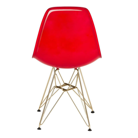 Cresco Modern Molded Eiffel Side Dining Chair with Gold Base Set of 2