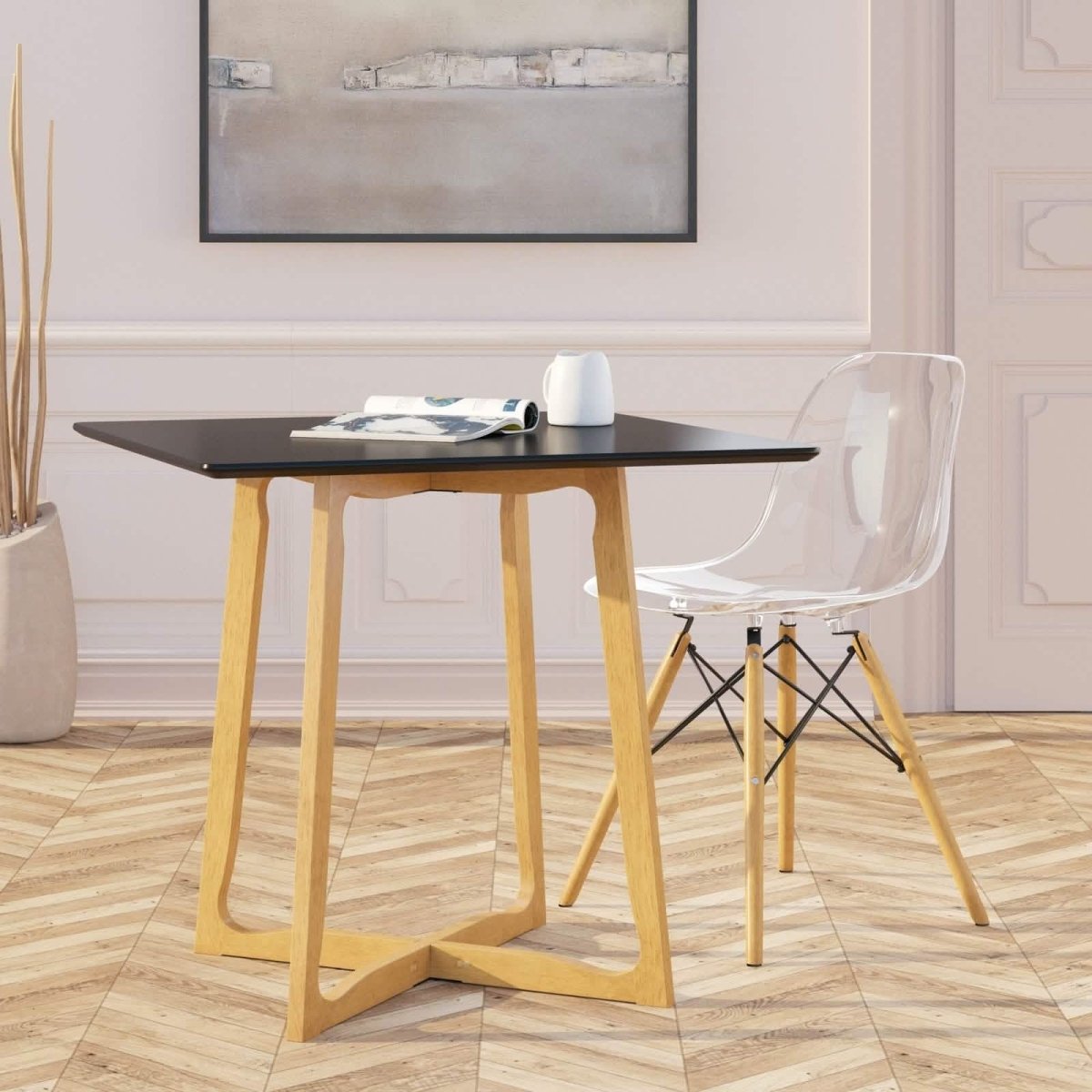 Cresco Modern Dining Side Chair in Curved Back Design with