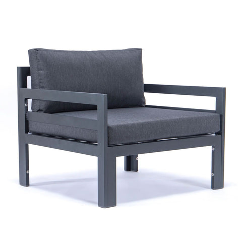 Chelsea 6-Piece Patio Armchair Sectional Black Aluminum With Cushions