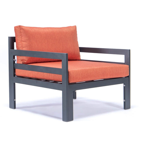 Chelsea 6-Piece Patio Armchair Sectional Black Aluminum With Cushions