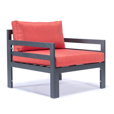 Chelsea 6-Piece Patio Armchair Sectional Black Aluminum With Cushions