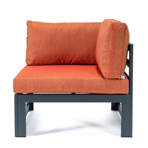 Chelsea 2-Piece Sectional Loveseat Black Aluminum with Cushions
